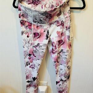 Athleta Pink and Gray Floral Leggings
